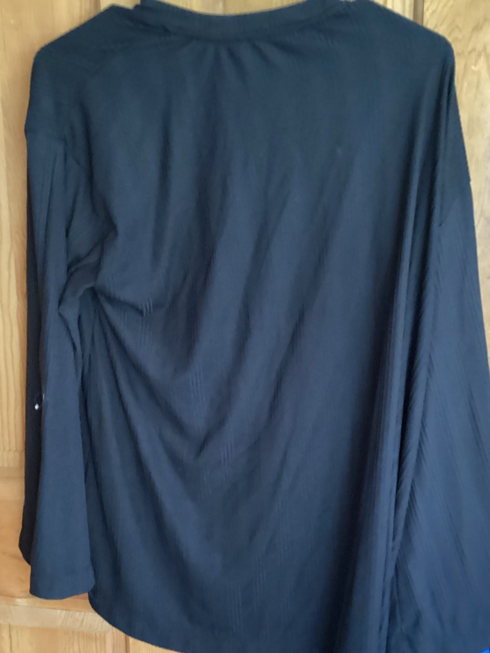 Three Bird Nest Black Ribbed V-Neck Tunic Top - Picture 7 of 9